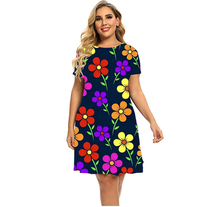 Robe imprimée 3D Flower Power pour femmes