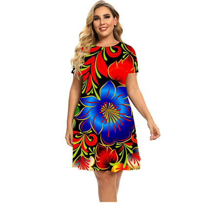 Robe imprimée 3D Flower Power pour femmes